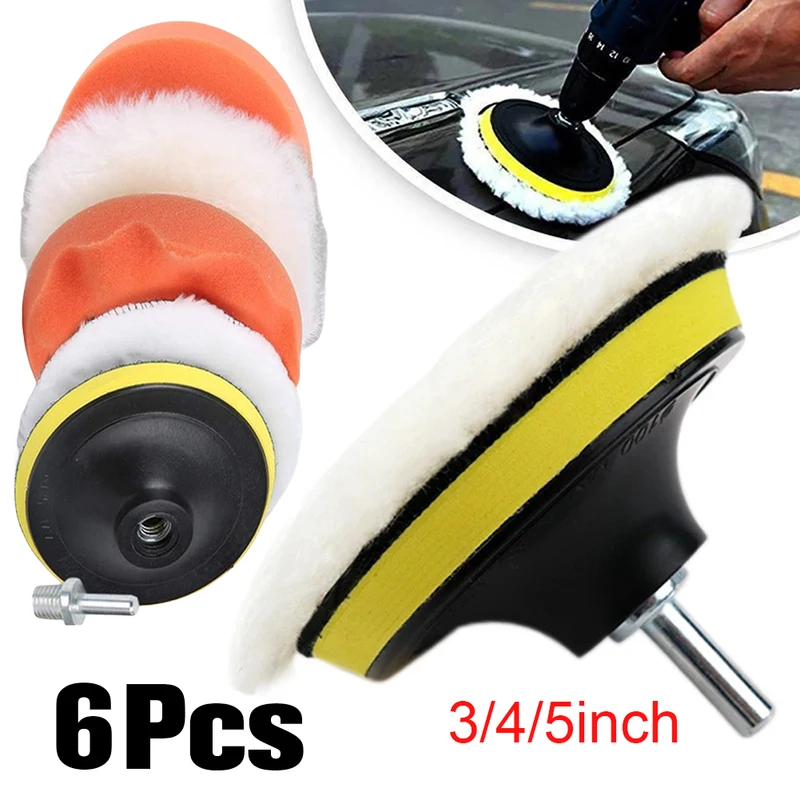 Polish Pad Set Buffer - 3/4/5 Inch Car Polisher Pads Kit