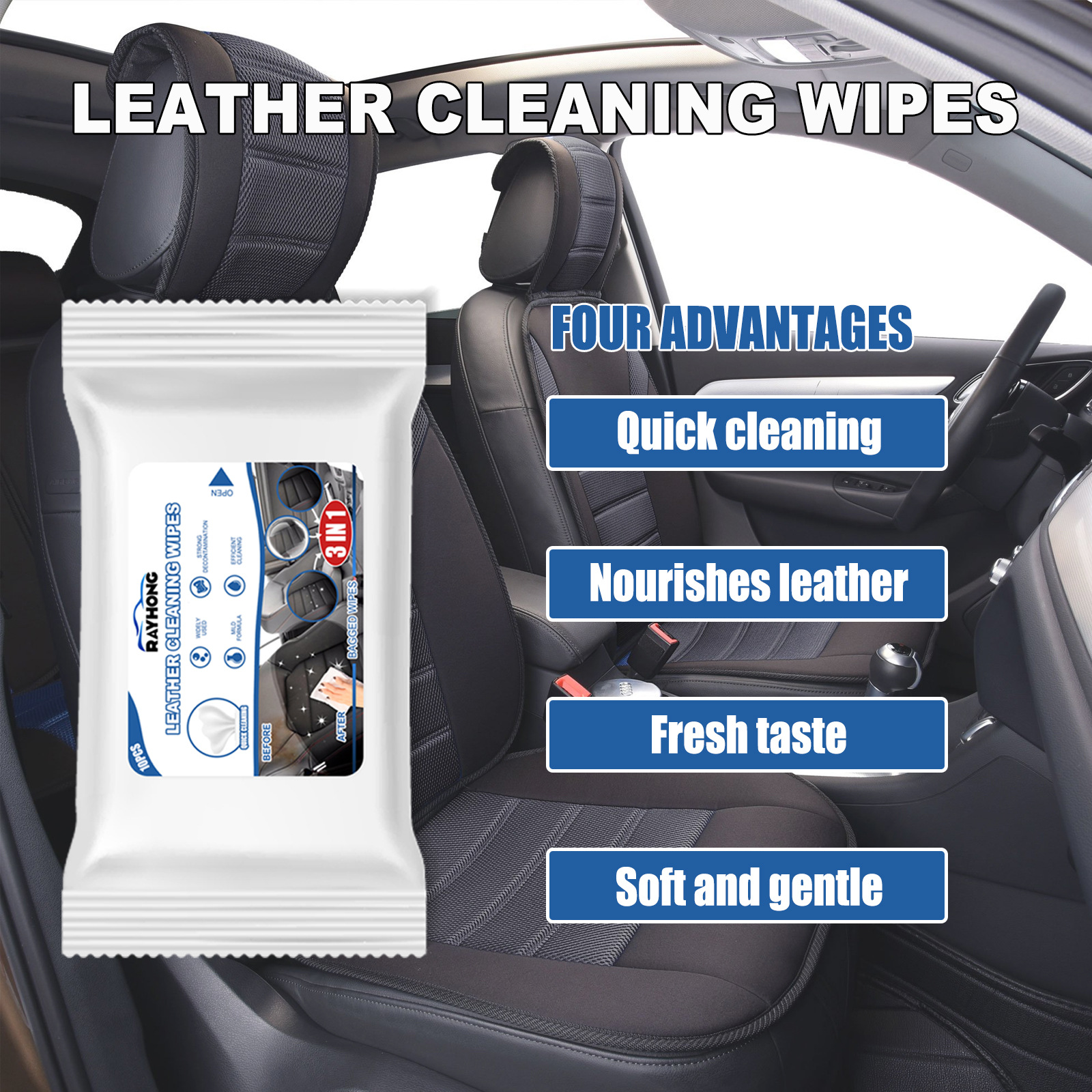 Car Leather Cleaning Wipes, Se - Dirt Brush Interior avaliação e preço