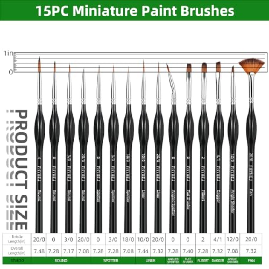 Detail Paint Brushes Set, 15PC - Detailing Brush Set avaliação e preço