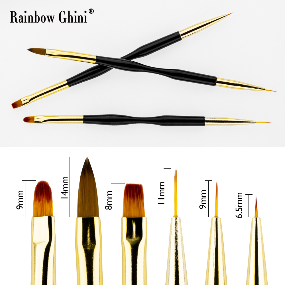 Rainbow Ghini 3Pcs/Set Dual He - Detailing Brush Set avaliação e preço