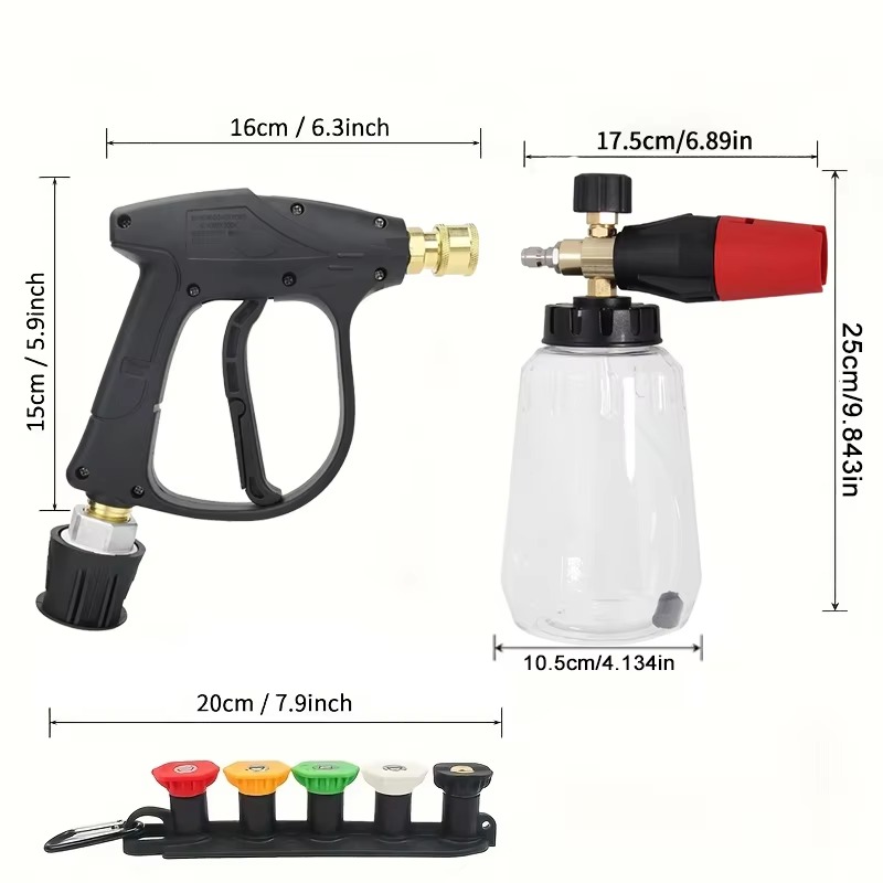 Snow Foam Cannon Lance Kit Com - Pressure Washer Foam Gun avaliação e preço