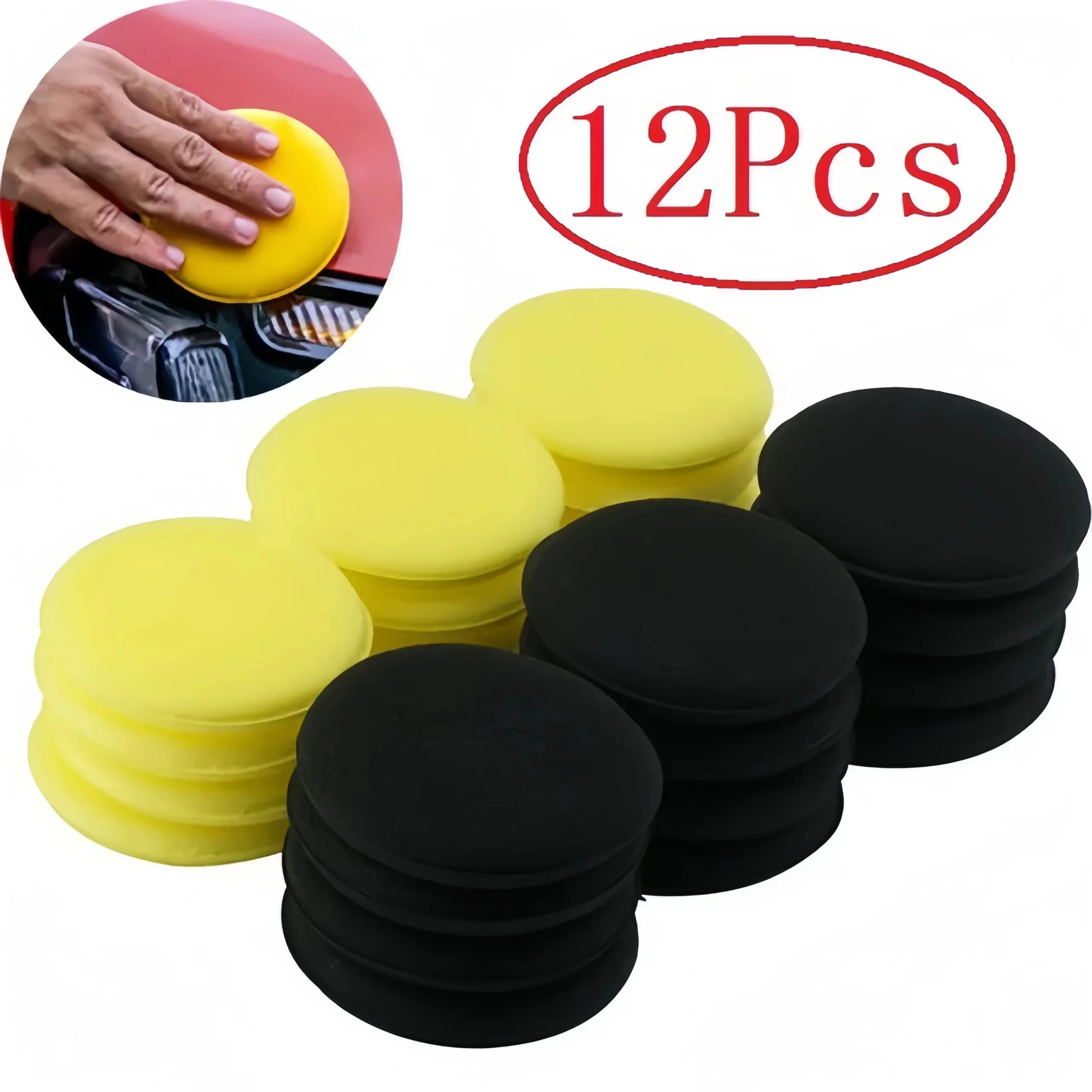 12Pcs Round Car Waxing Polish  - Wax Applicator Pad avaliação e preço