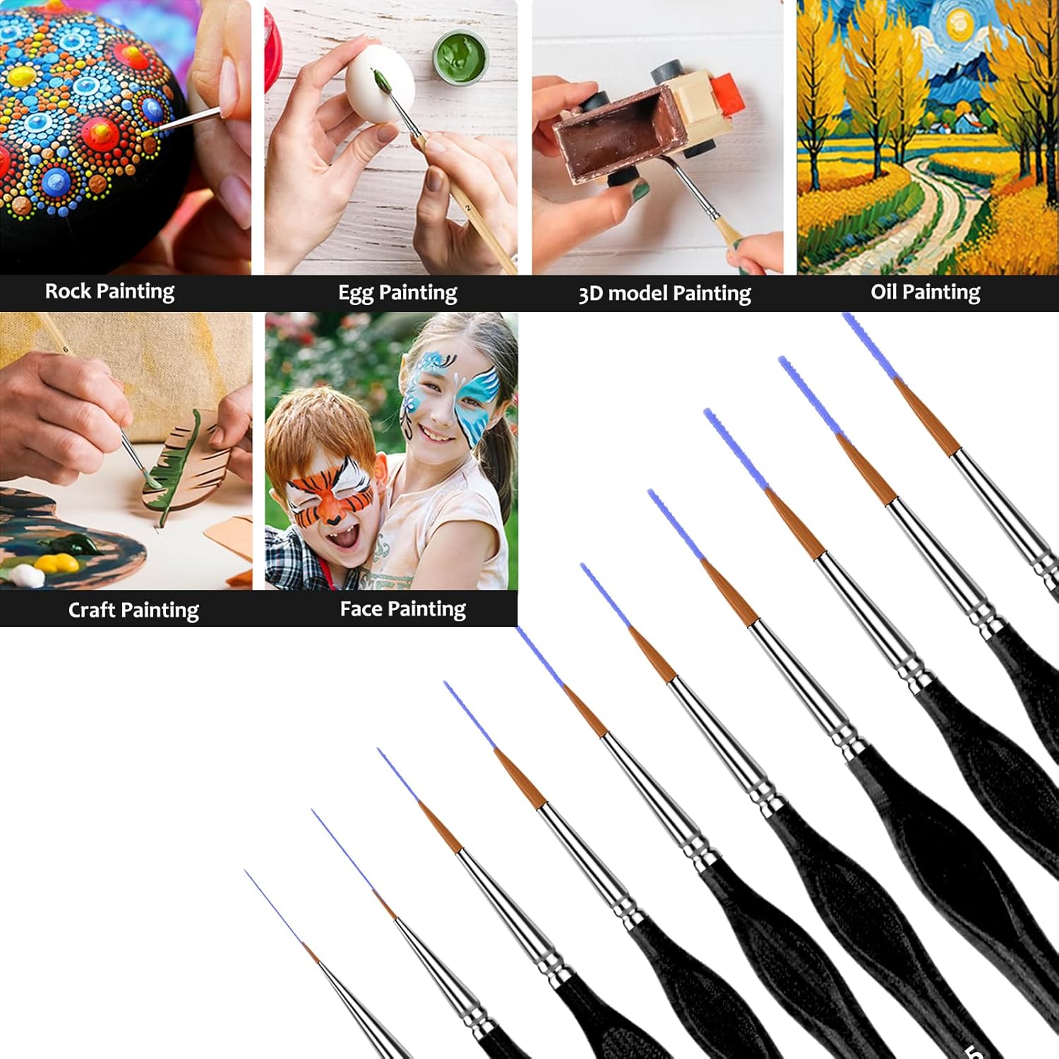 10 Miniature Paint Brushes Set - Detailing Brush Set avaliação e preço