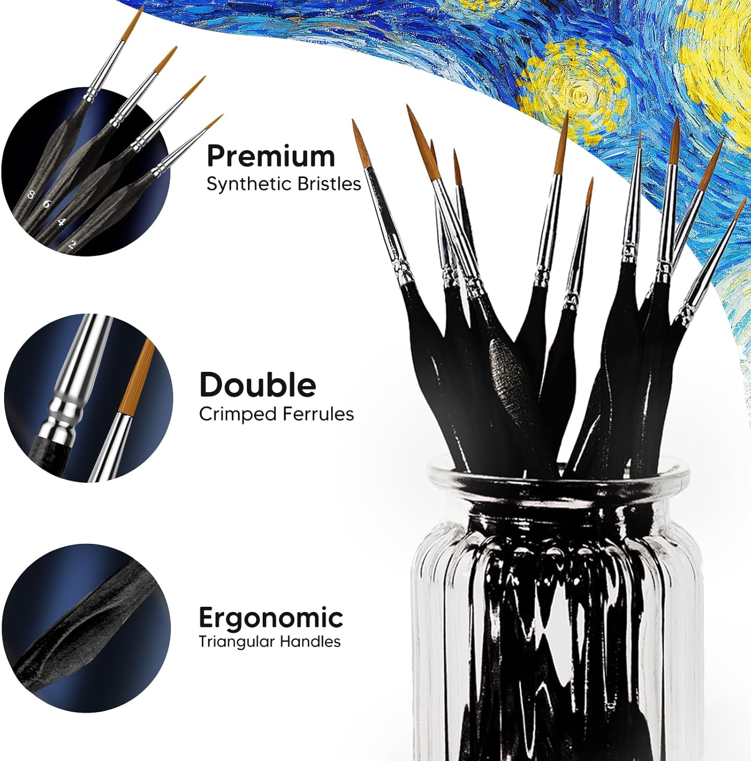 10 Miniature Paint Brushes Set - Detailing Brush Set avaliação e preço