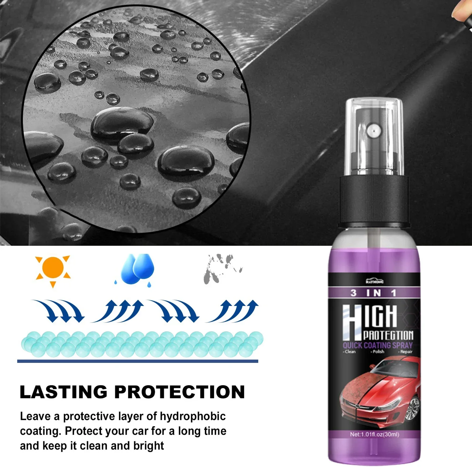 3 in 1 Car Ceramic Liquid Coat - Car Wax Ceramic Coating avaliação e preço