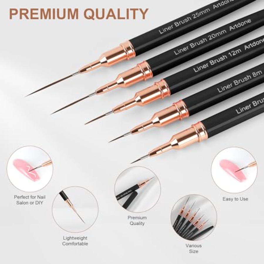 Metallic Nail Art Pens, Liner  - Detailing Brush Set avaliação e preço