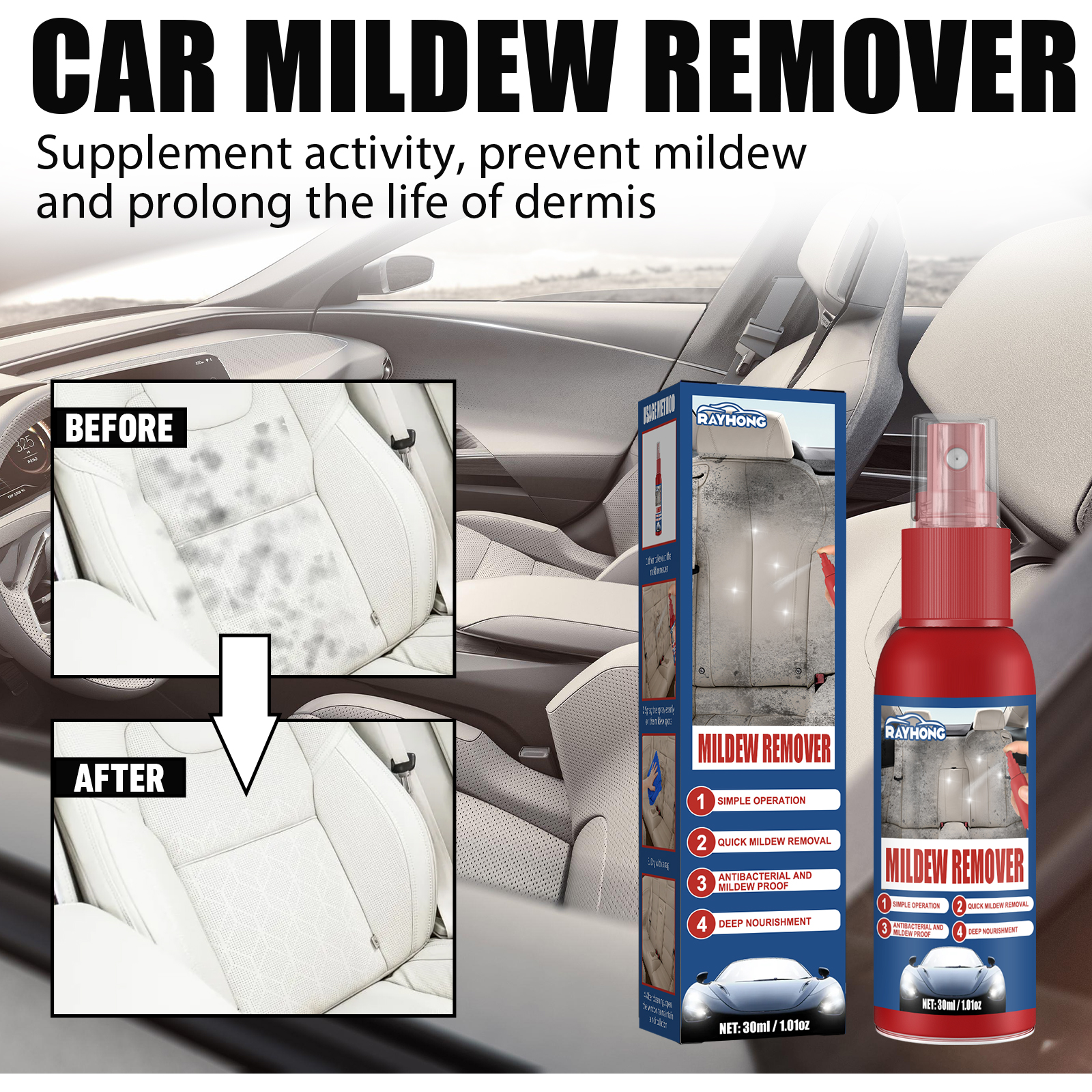Car Mildew Remover Spray Multi - Seat Cleaner Fabric avaliação e preço